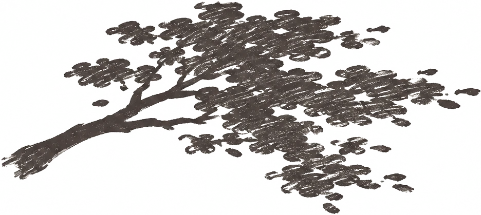 街角投下的树影插画